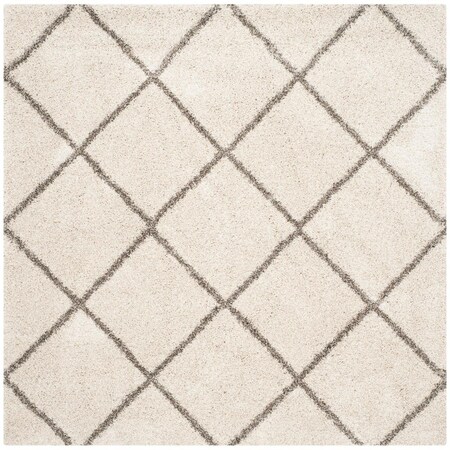 Safavieh 5 x 5 ft. Hudson Shag Power Loomed Square Area RugIvory & Grey SGH281A-5SQ